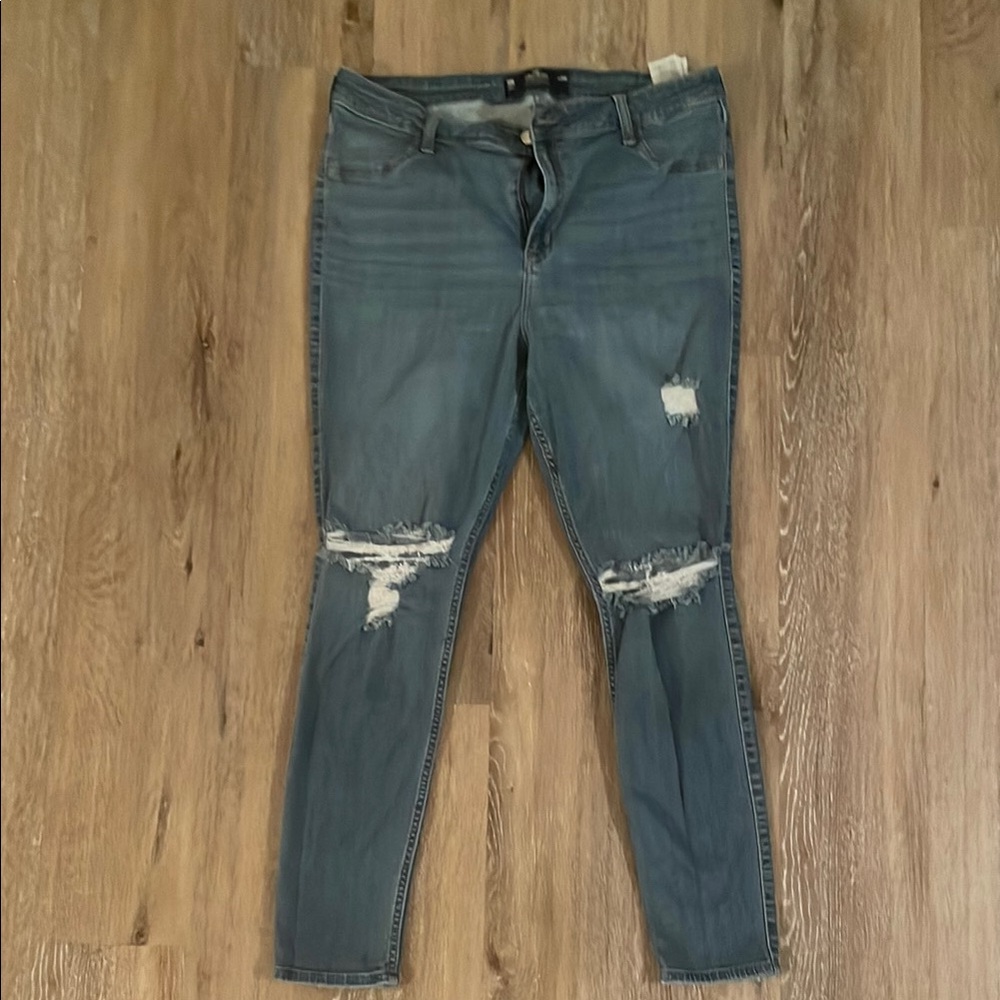 Hollister Ripped Blue Skinny Jeans